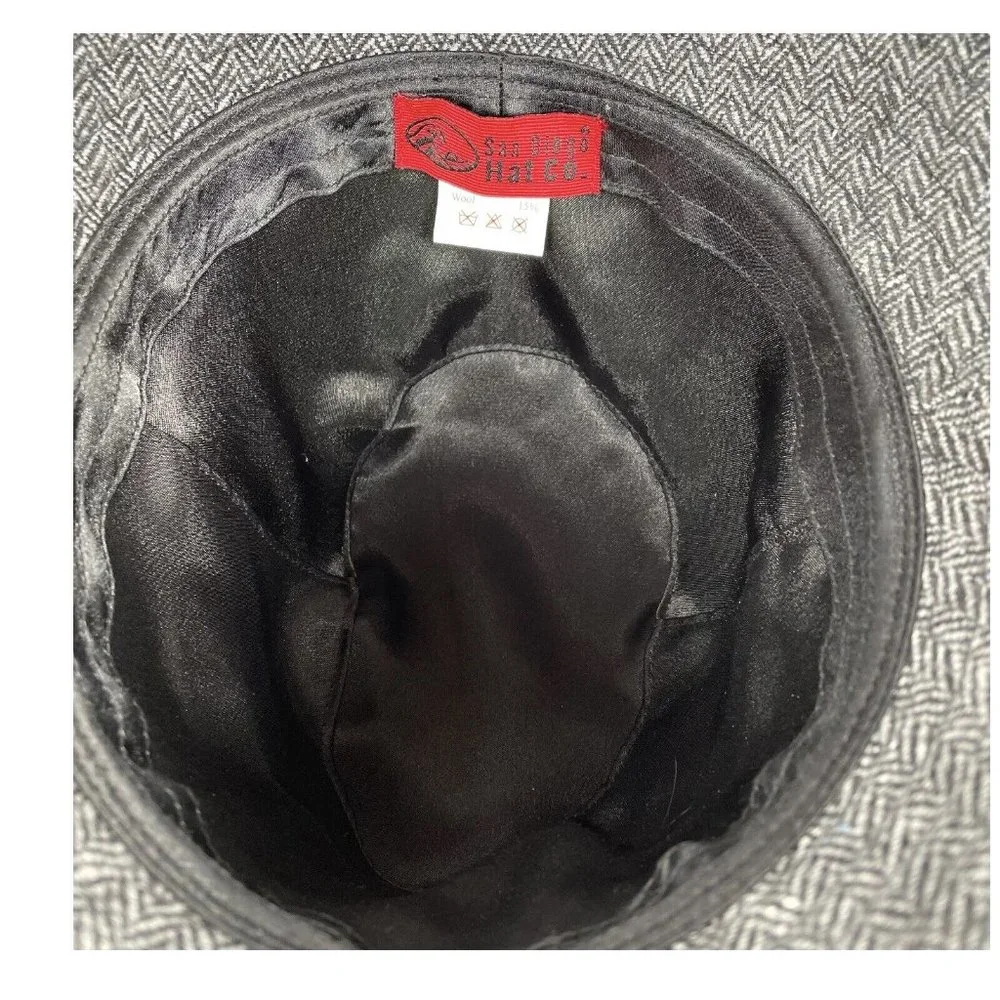 NWT San Diego Hat Company Women’s Hat Black Gray Herringbone OS